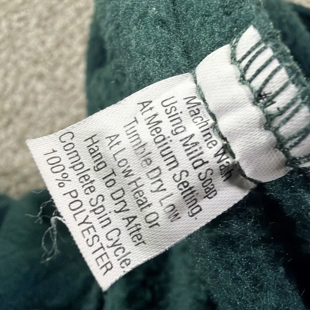 Vintage Columbia Pullover 1/4 Button Fleece Pine Green USA Made Size XL Classic